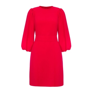 Czerwona elegancka sukienka ze stójką Oriana by Swing  