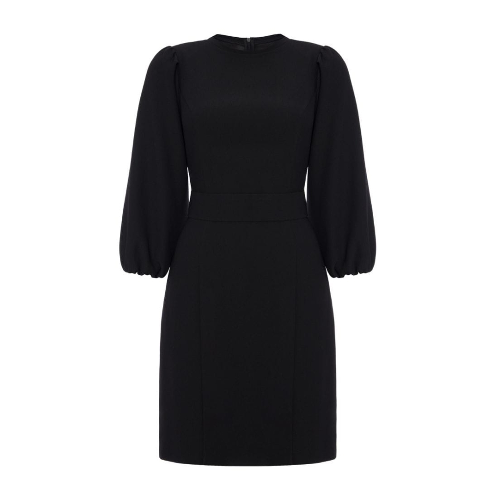 Czarna elegancka sukienka ze stójką Oriana by Swing