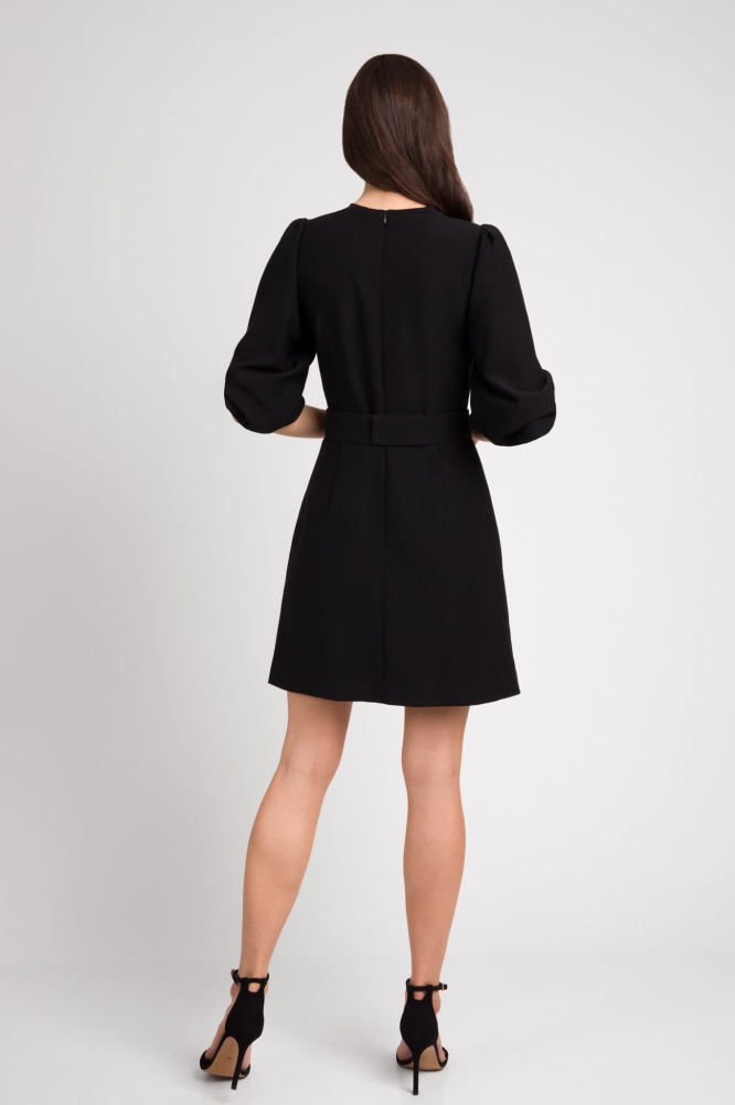 Czarna elegancka sukienka ze stójką Oriana by Swing