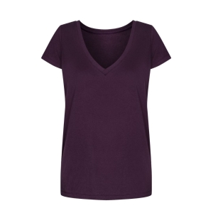 Two-sided knitted modal T-shirt eggplant purple