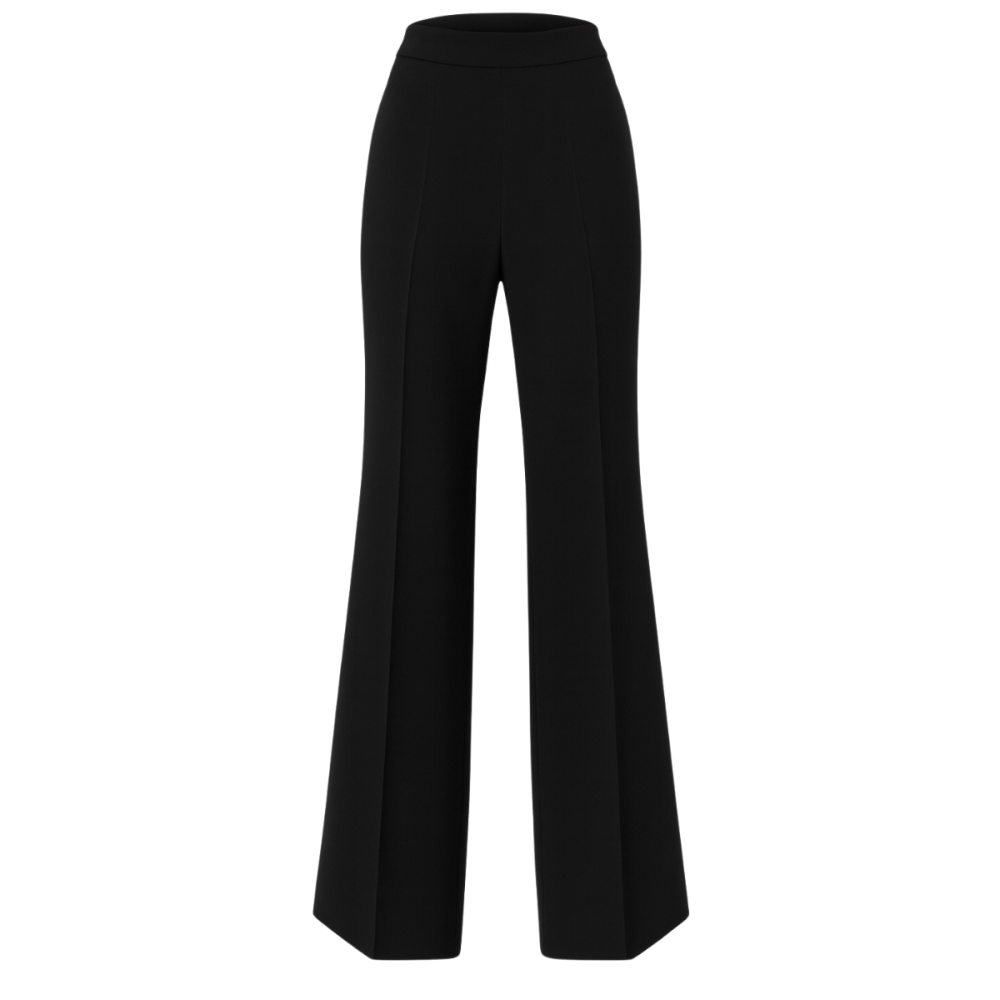 Czarne klasyczna spodnie z wysokim stanem i prostą nogawką Diego Two