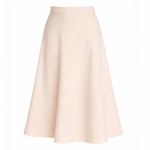 Rozkloszowana spódnica midi w kolorze beżowym  z serii Jasmine by Swing  