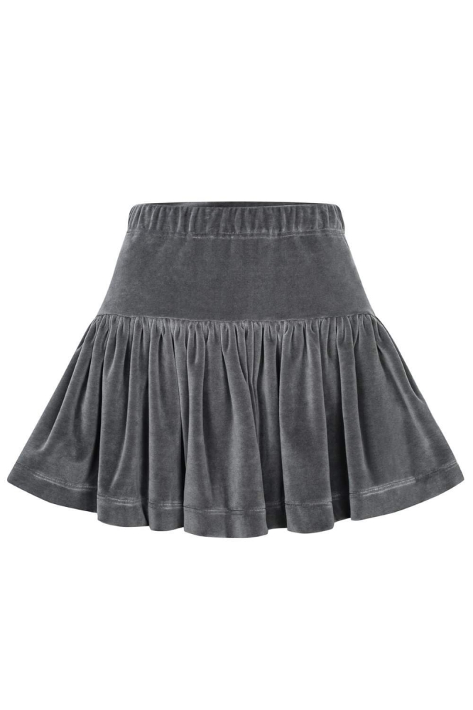 Szara welurowa mini spódniczka Velvet Preska