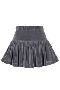 Gray velour mini skirt Velvet Preska