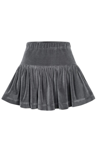Gray velour mini skirt Velvet Preska