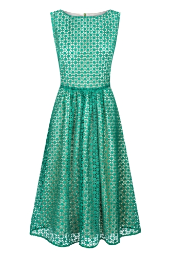 Green guipure lace midi dress Cindy by Swing