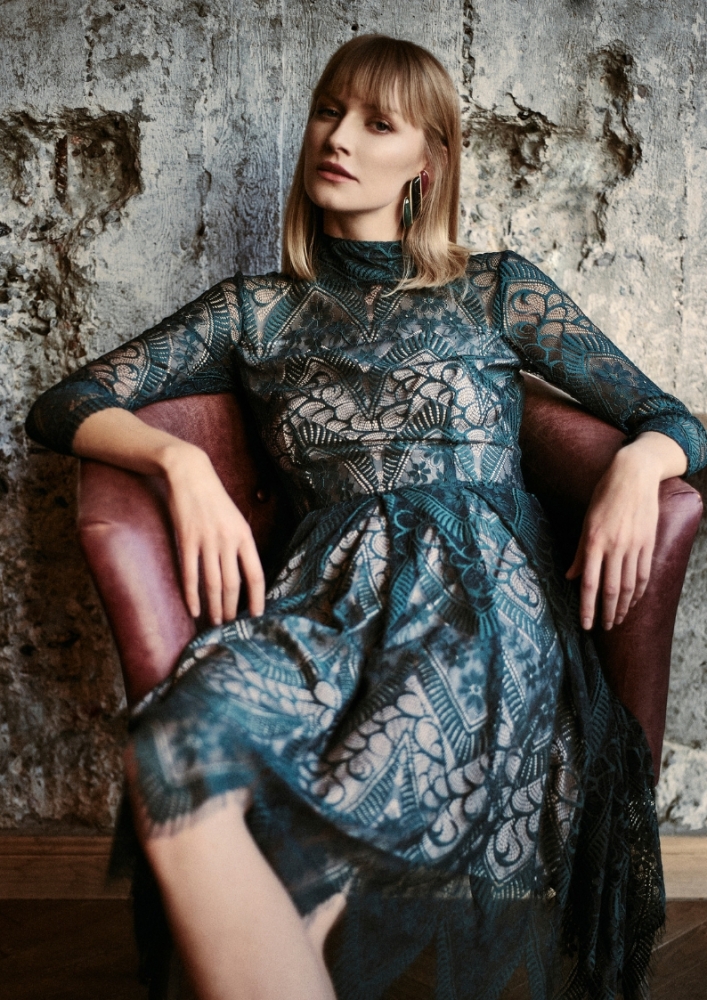 Koronkowa sukienka LISA ciemna zieleń