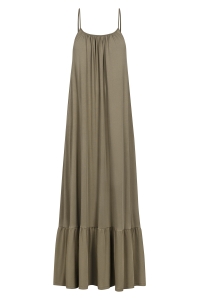 Olive skinny strap maxi dress