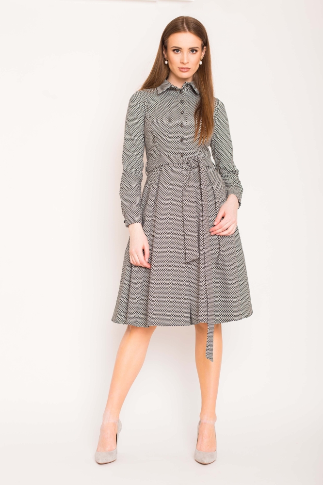 Żakardowa szmizjerka w czarno-białą pepitkę Celine Swing