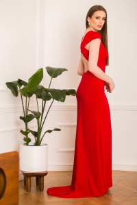 Long red fishnet dress Carolina II by Swing