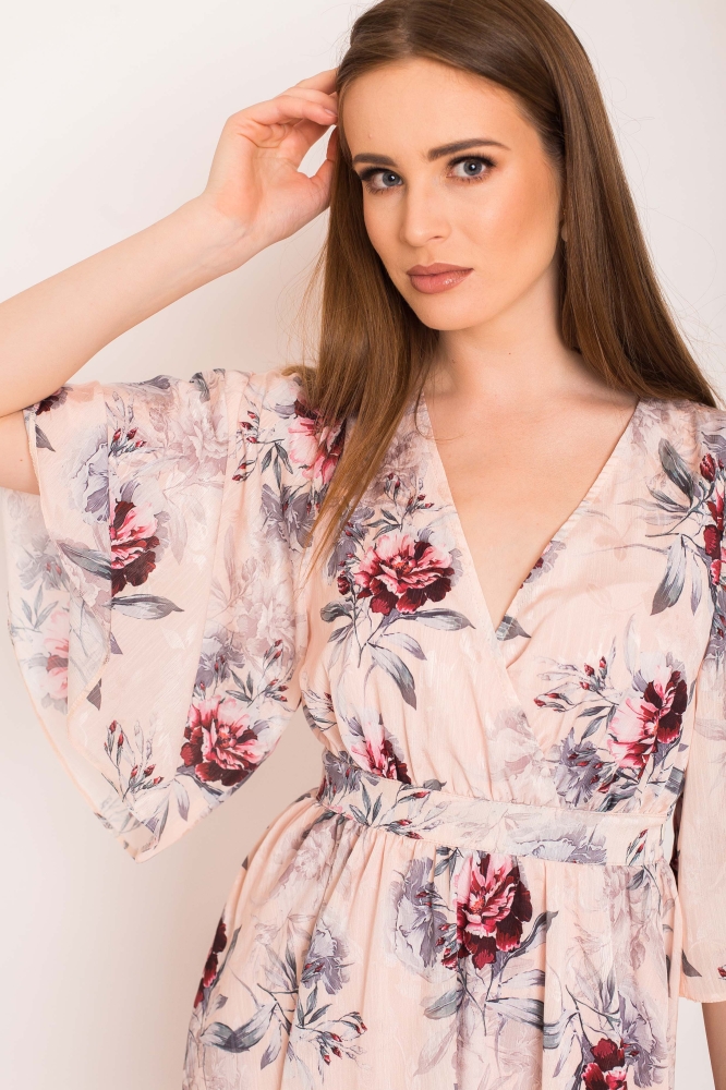 Sukienka mini w kwiaty o kroju kimono Tokio Swing