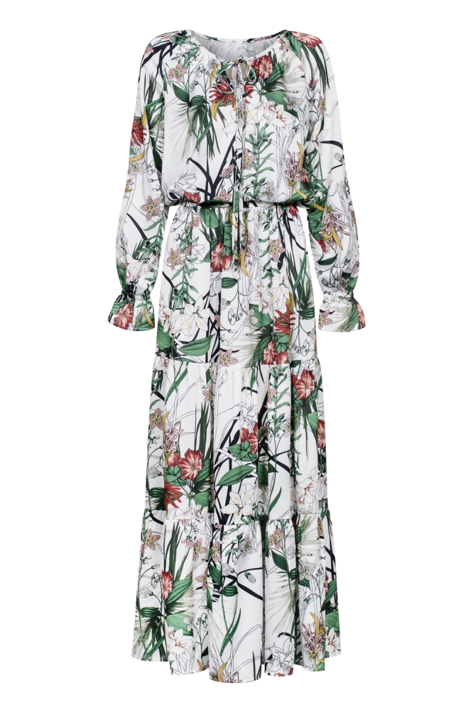 Długa wzorzysta sukienka maxi Romana SWING