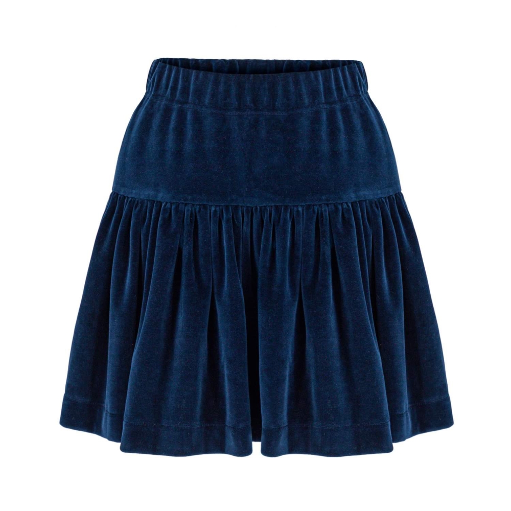 Granatowa welurowa mini spódniczka Velvet Preska