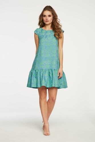 Blue jacquard dress Selena by Swing SS21