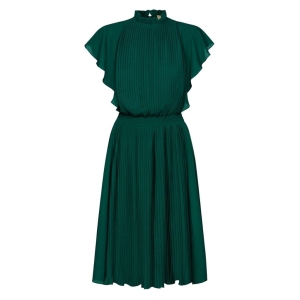 Green pleated dress Harmony by Swing (1)