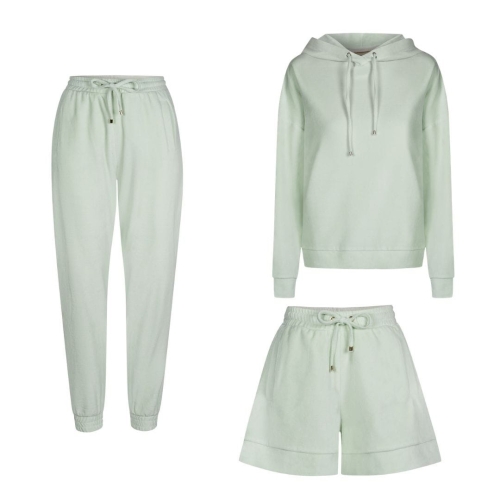 Three-piece velour hooded tracksuit in celadon Fallon by Swing
