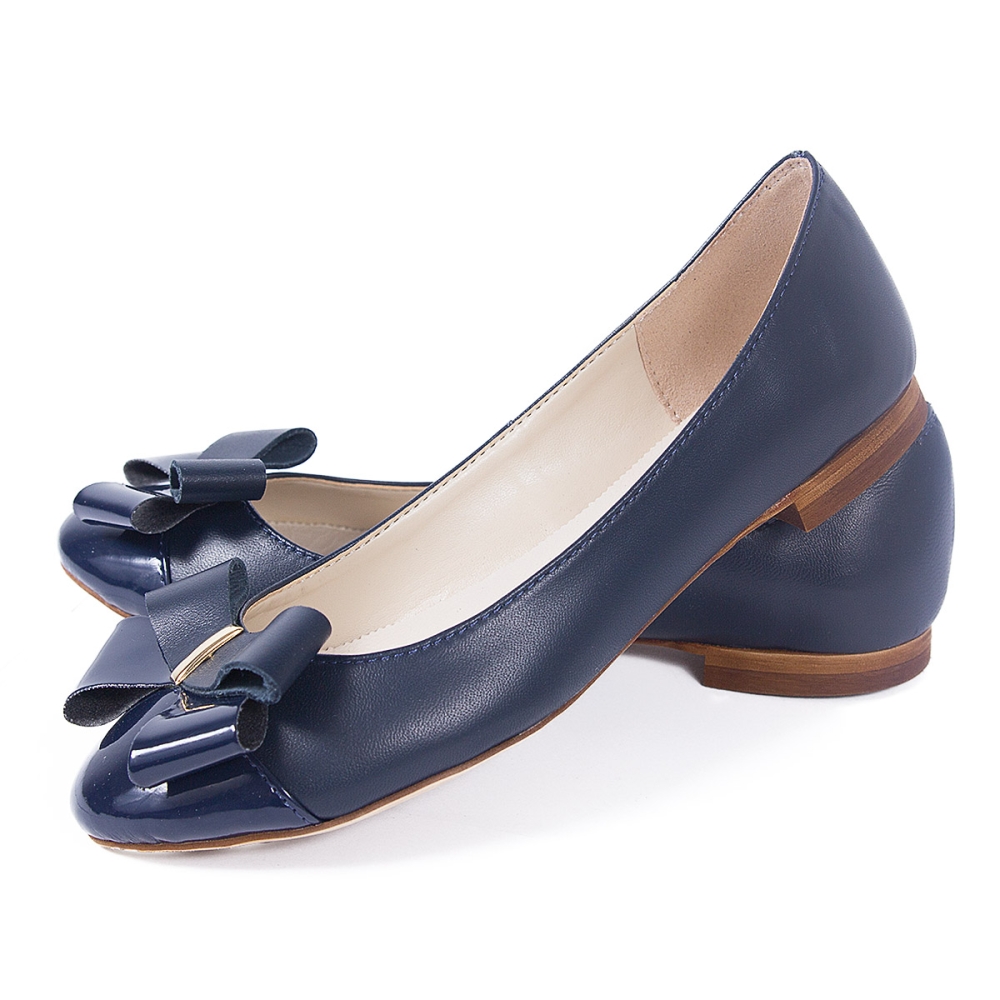 Granatowe baleriny z kokardą Alexio Giorgio