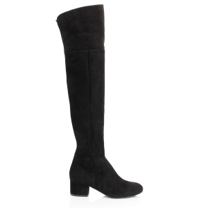 Black suede boots with high top