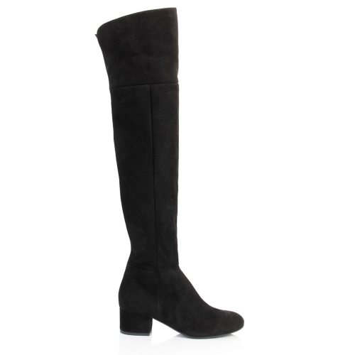 Black suede boots with high top