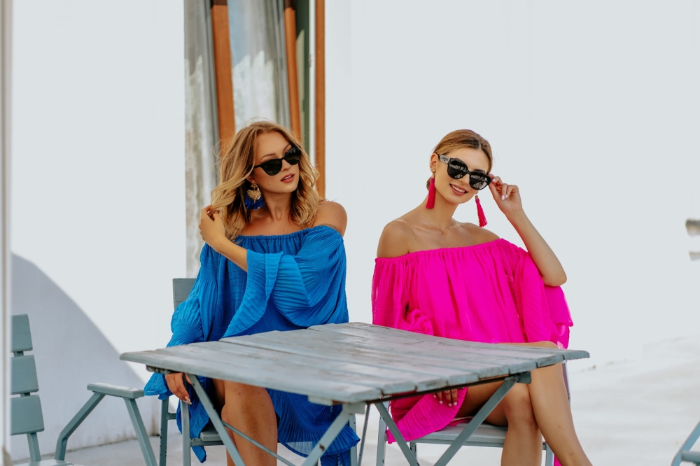 Chabrowa sukienka w stylu boho Poppy by Swing one size