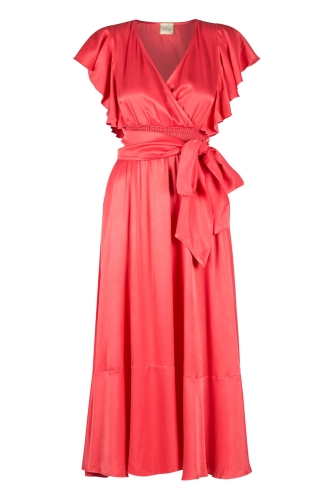 Coral airy slightly flared midi dress Melisa by Swing