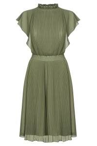 Olive pleated dress Harmony by SWING