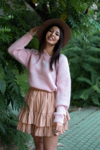 Pink mohair sweater by Nelly