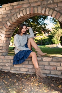 Navy blue mini skirt with frills Mikki