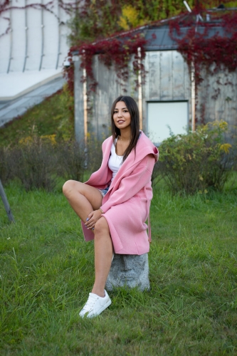 Raspberry Toronto hooded cardigan