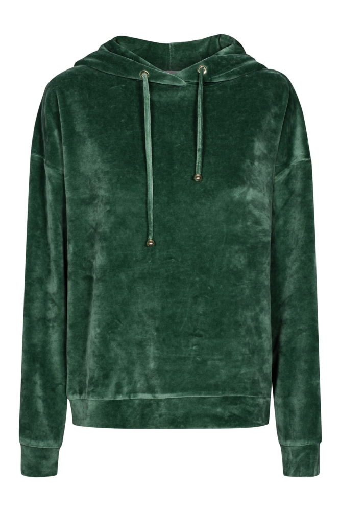 Zielony trzyczęściowy welurowy dres z kapturem Fallon by Swing