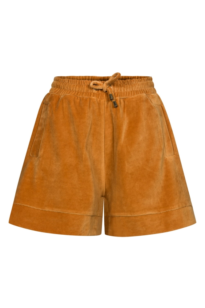 Musztardowy trzyczęściowy welurowy dres z kapturem Fallon by Swing miodowy pomarańczowy