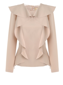 Beige frill front blouse Rosalia by Swing