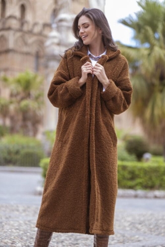 Chocolate brown fur teddy bear coat