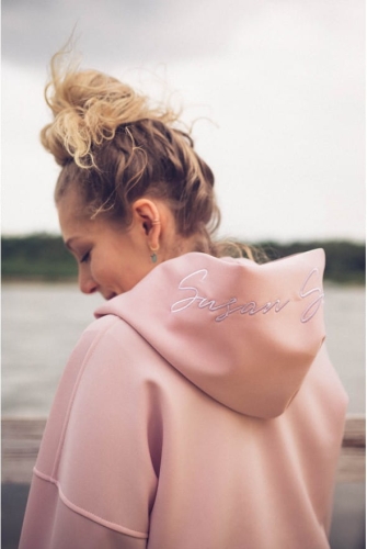 Powder sweatshirt with spacious hood HOODIE PINK Susan Sport