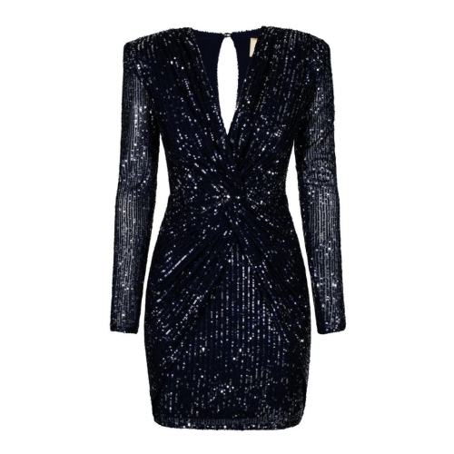Navy blue sequin dress with eye-catching layered front Dolores by Swing