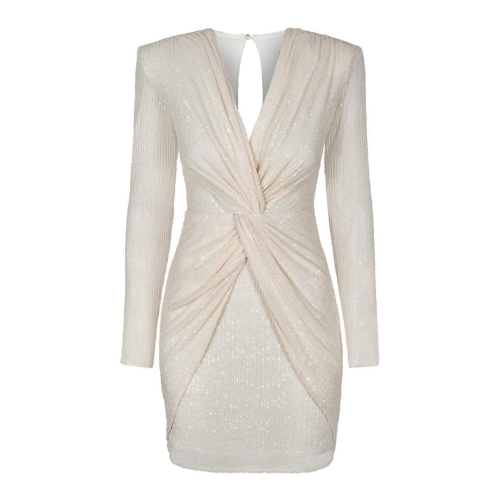 Cream sequin dress with striking layered front Dolores by Swing