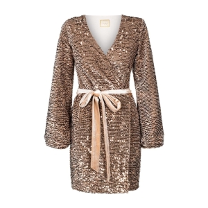 Beige velour sequin dress Leticia by Swing