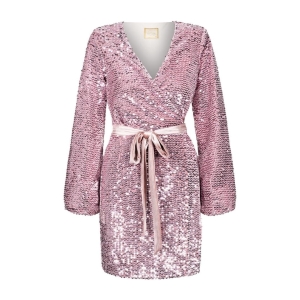 Powder pink velour sequin dress Leticia by Swing