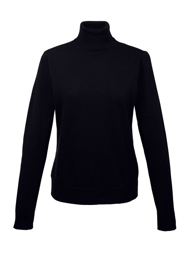 czarny klasyczny golf damski wiskozowy