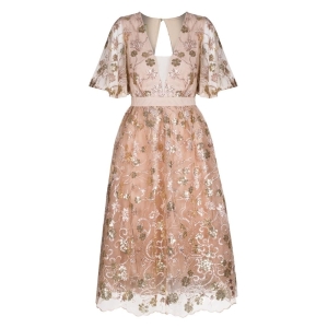 Tulle flared midi dress embellished with embroidery and sequins Emily by Swing