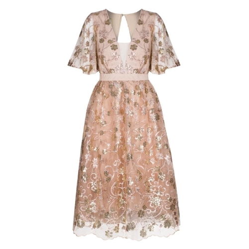 Tulle flared midi dress embellished with embroidery and sequins Emily by Swing