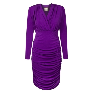 Purple draped dress with tight-fitting cut Jackson by Swing
