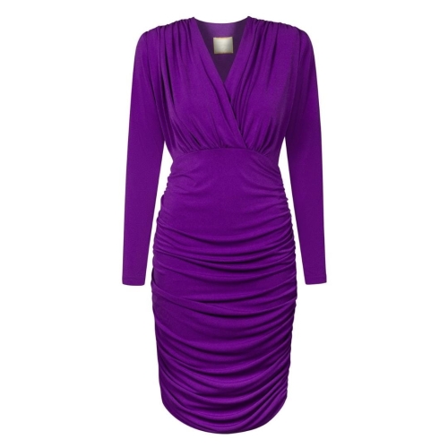 Purple draped dress with tight-fitting cut Jackson by Swing