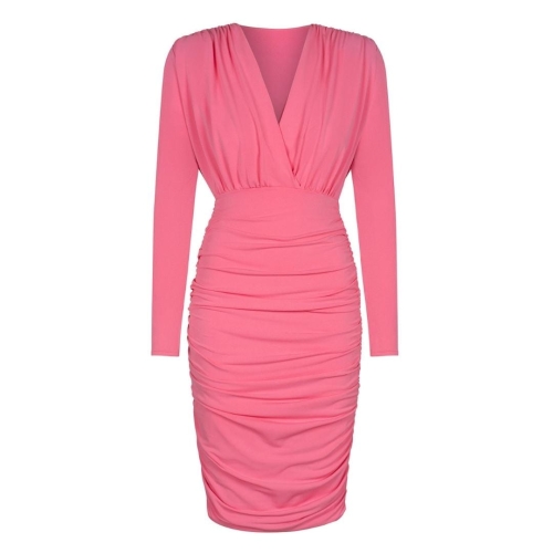 Pink draped dress with tight-fitting cut Jackson by Swing