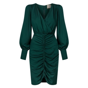 Green elegant graphite dress with ruffled bottom Luiza by Swing