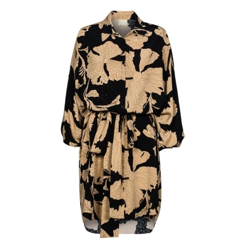 Loose shirt dress with pockets and wide sleeves in autumn pattern Lana by Swing