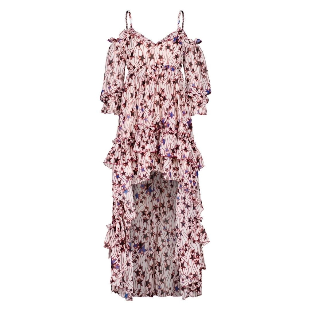 Zwiewna asymetryczna sukienka bez ramion Stars by Swing