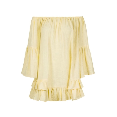 Yellow muslin spangled dress Athen by Swing