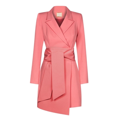 Coral navy cut dress with waist belt Rocky by Swing