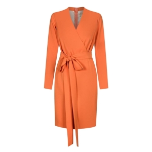 graphite dress with layered neckline Liliana by Swing orange